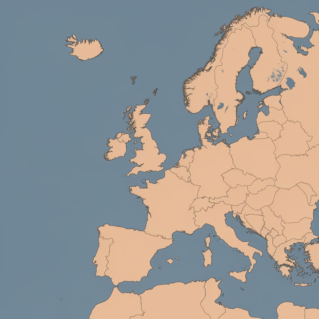 Map of Europe showing Transcone shipping routes between Spain, UK, Ireland and Europe