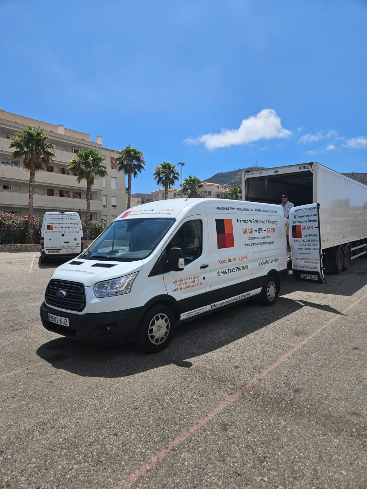 Transcone professional removal truck for Spain UK Ireland moves